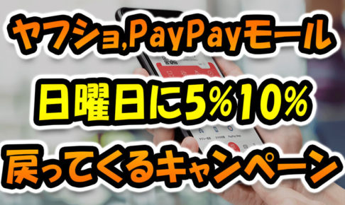 ヤフショ＆PayPayモールは日曜に買う！『日曜日5%戻ってくるキャンペーン』