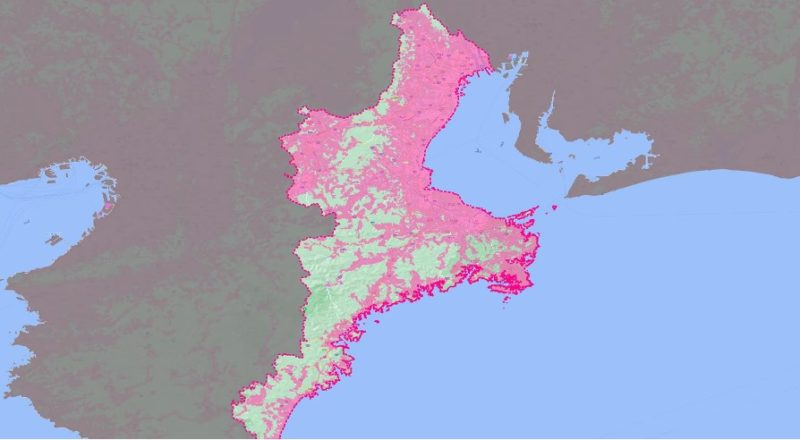 三重県の楽天回線の無制限エリア状況(2023年9月時点)_人口カバー率 99.91%